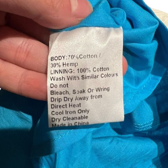 NWT! Passion Fusion blue cotton & hemp dress - Picture 4 of 9